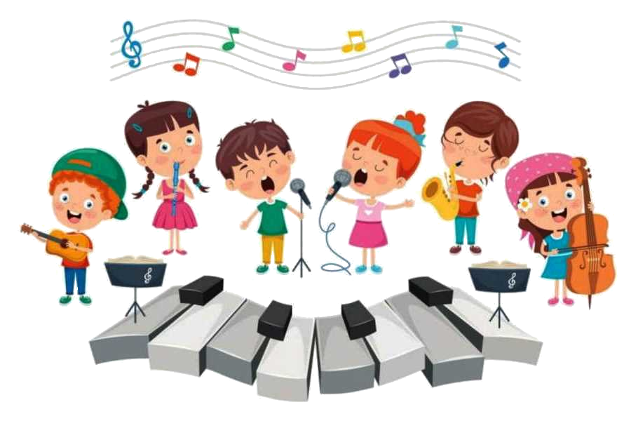 Dzieci śpiewają i grają na instrumentach