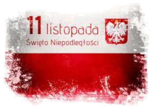 Polska flaga z napisem 11 listopada