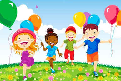 Dzieci z kolorowymi balonami