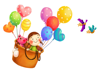 Dziewczynka w kolorowym balonie